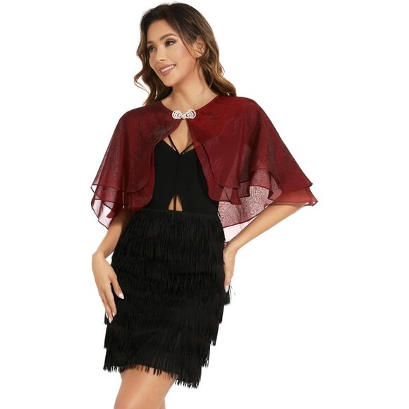 Women's Sheer Tencel Shawls and Wraps Ruby - Picture 3 of 6